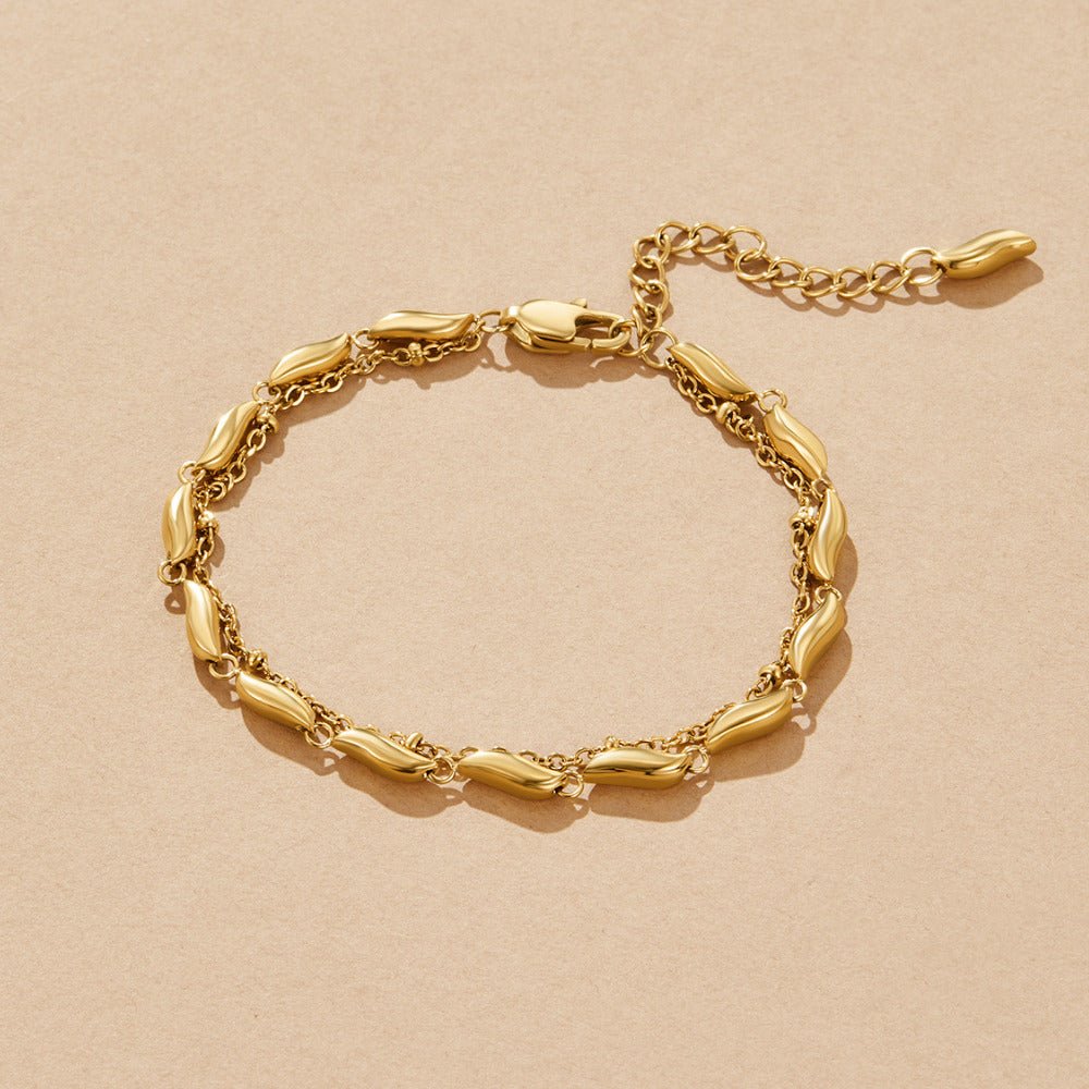 Layered Gold Wave Bracelet - Beautiful Earth Boutique
