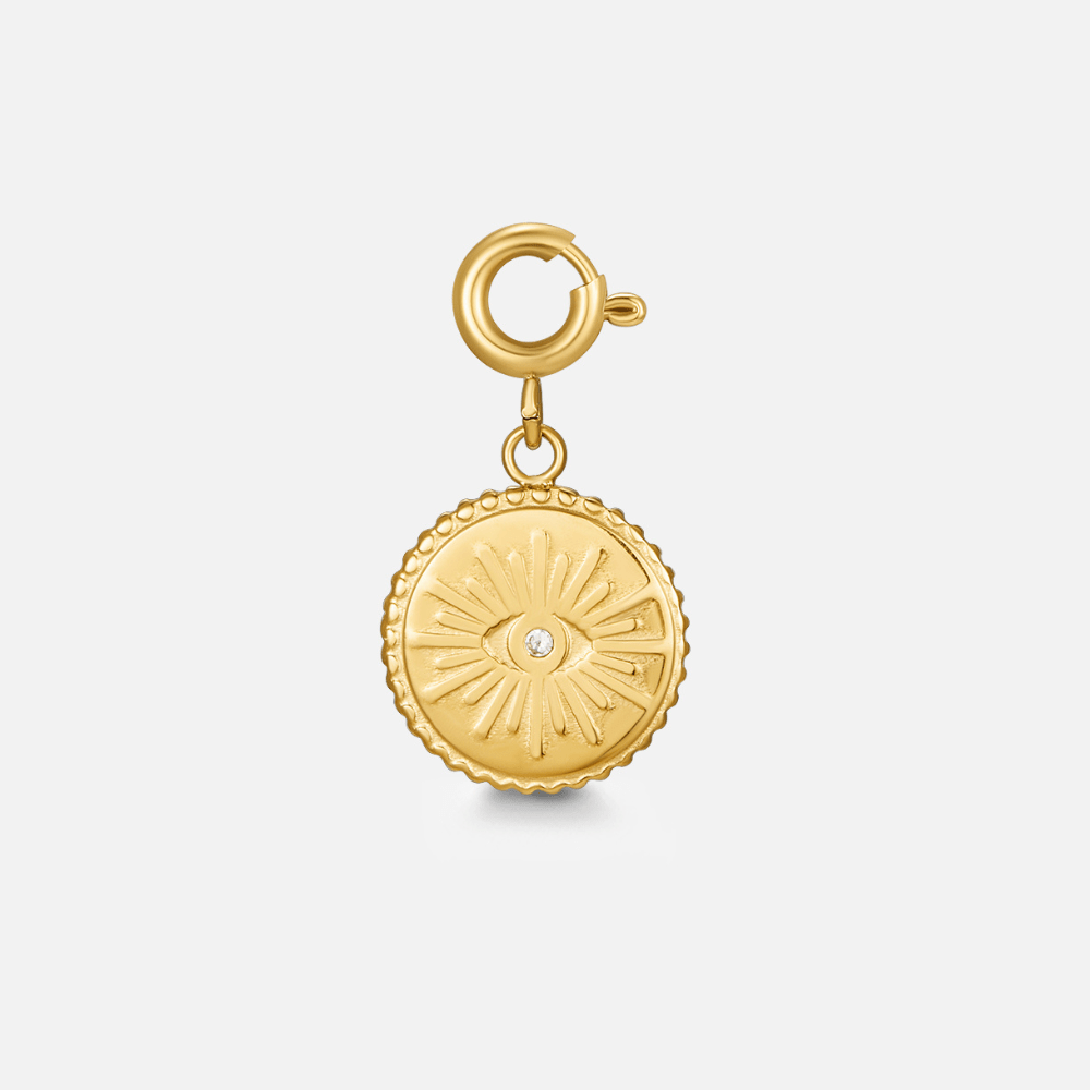 'The Truth' Gold Eye Coin Charm - Beautiful Earth Boutique