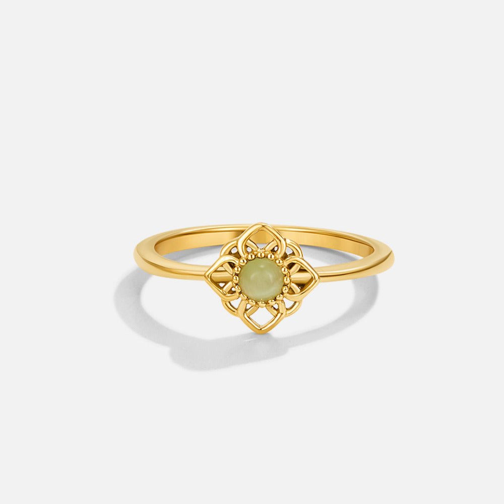 Vintage Lotus Flower Opal Ring - Beautiful Earth Boutique