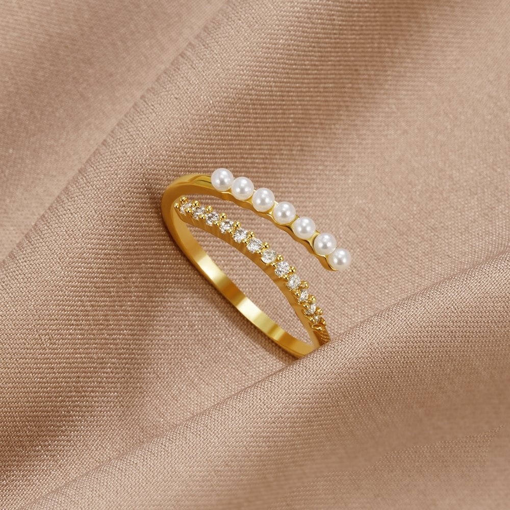 βWrap Meβ Pearl & Crystal Ring - Beautiful Earth Boutique