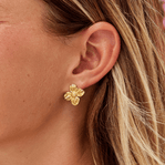 18K Gold Flower Earrings - Beautiful Earth Boutique
