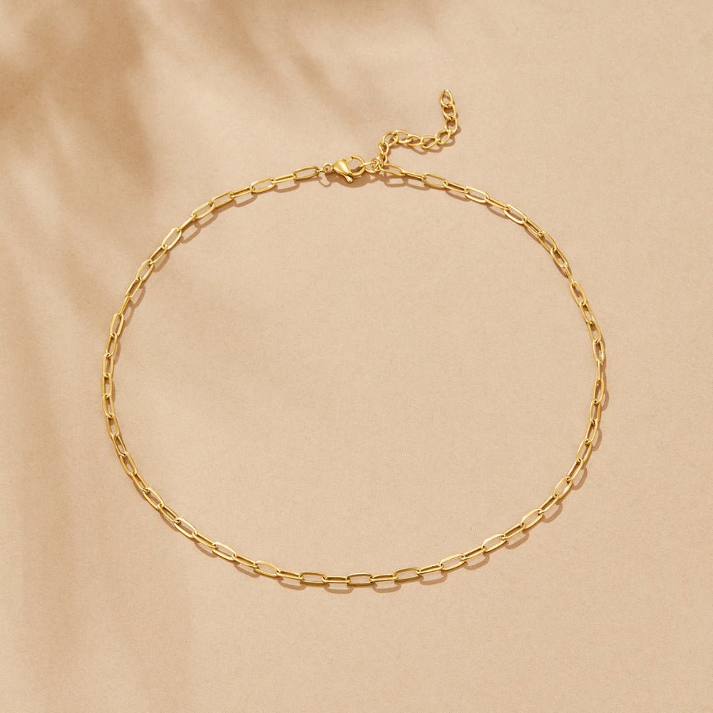 18K Gold Paperclip Charm Necklace - Beautiful Earth Boutique