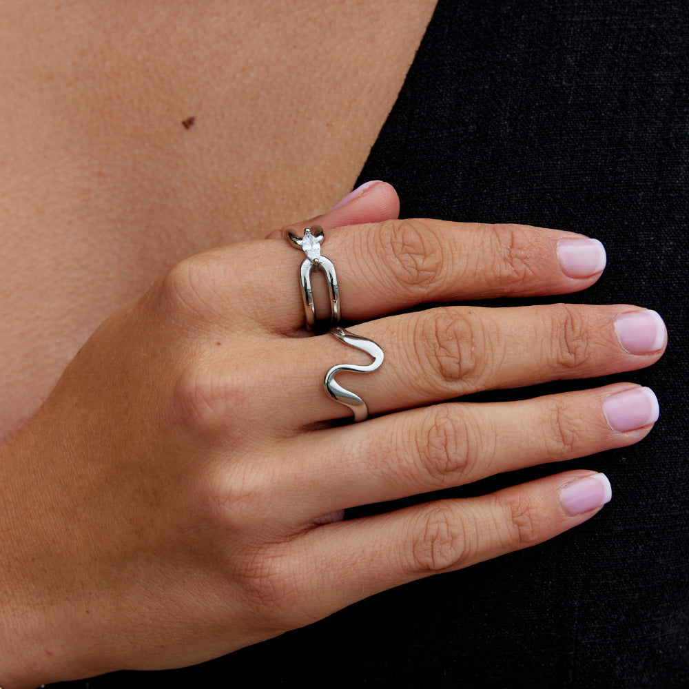 Eliza Silver Link Chain Ring - Beautiful Earth Boutique