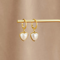 'Pure Heart' Pearl Hoop Earrings
