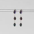 Silver Iridescent Pearl Drop Earrings