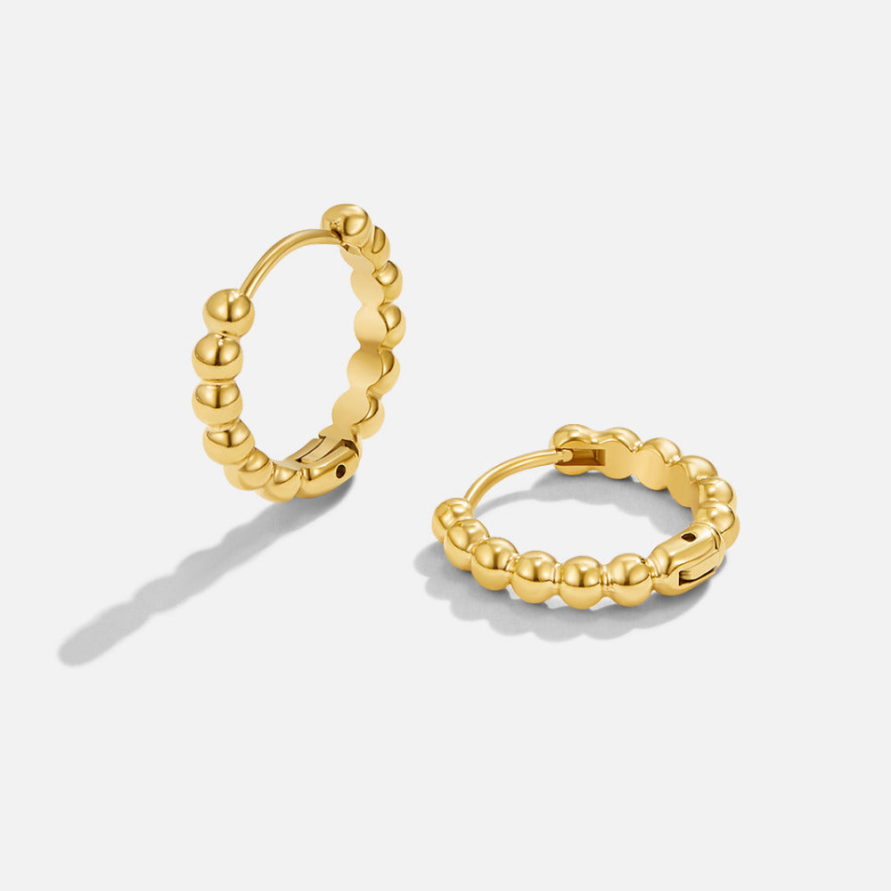 Soraya Gold Bead Hoop Earrings - Beautiful Earth Boutique