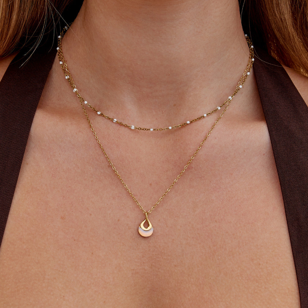 Tiffany White Stone Pendant Necklace - Beautiful Earth Boutique