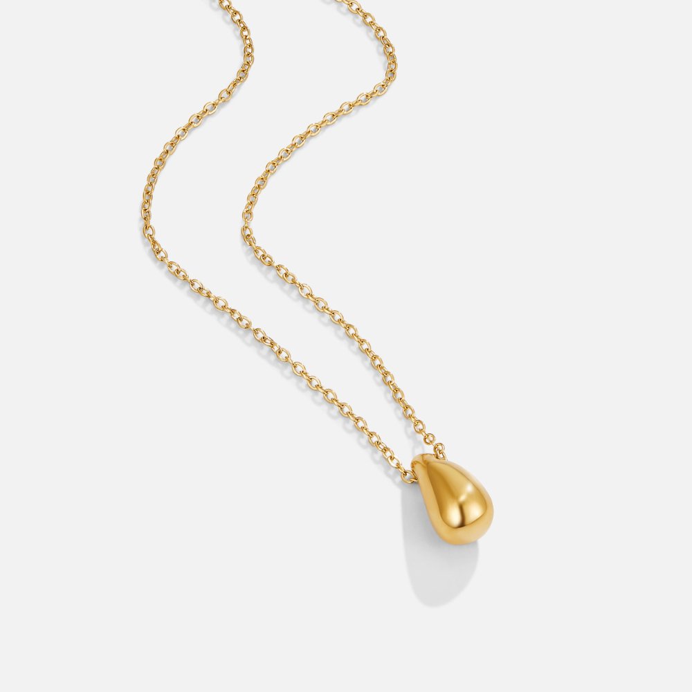 Amara Golden Teardrop Necklace - Beautiful Earth Boutique