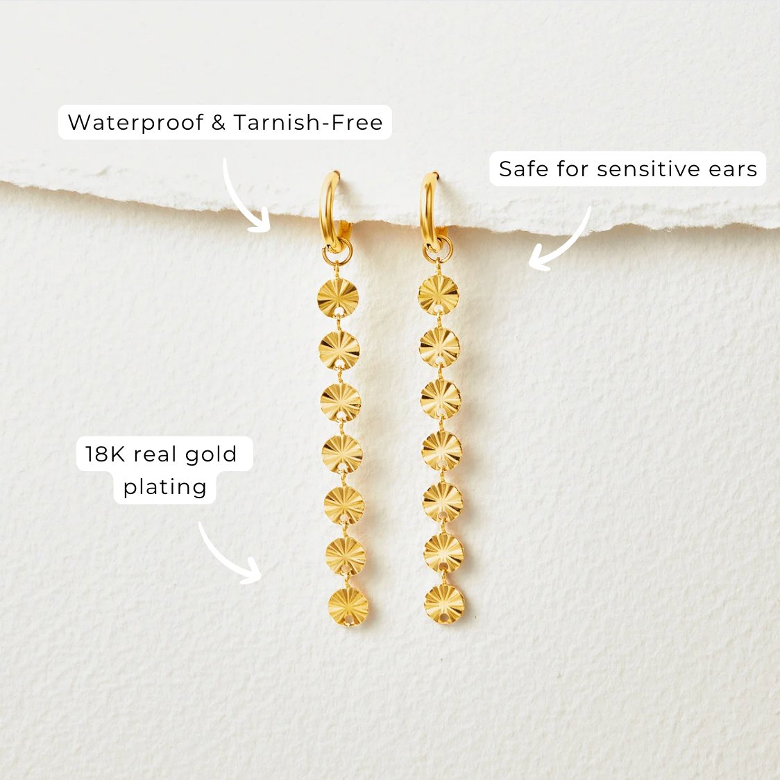 Amari 18K Gold Disc Earrings - Beautiful Earth Boutique