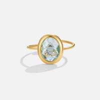 Aquamarine Crystal Gold Ring - Beautiful Earth Boutique