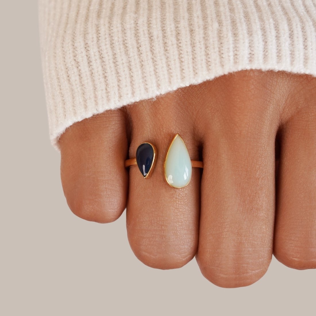 Aquamarine Teardrop Ring - Beautiful Earth Boutique