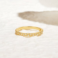 Arquette Gold & Crystal Band Ring - Beautiful Earth Boutique
