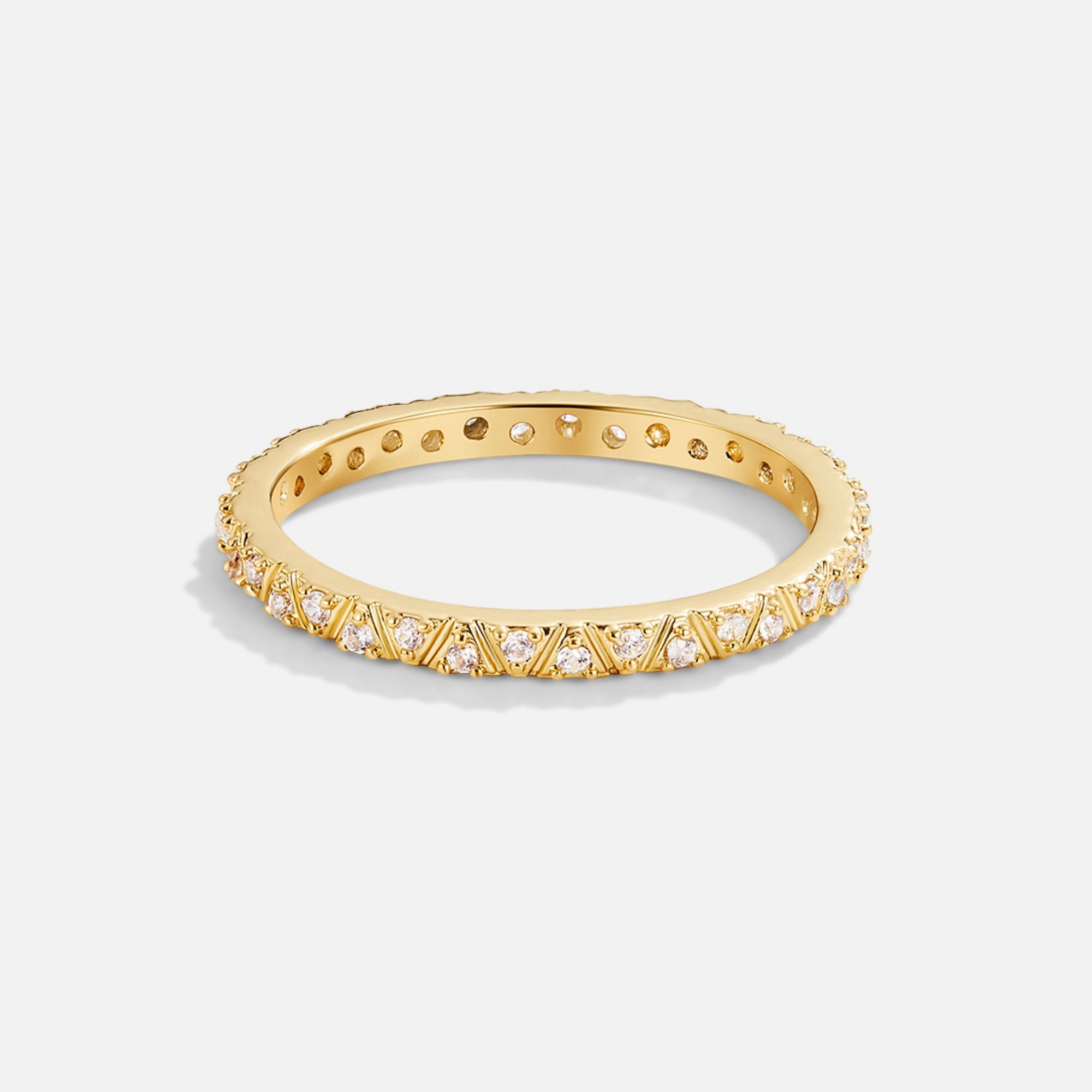 Arquette Gold & Crystal Band Ring - Beautiful Earth Boutique