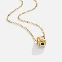 Black Agate Cube Pendant Necklace - Beautiful Earth Boutique