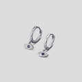 Silver Blue Evil Eye Drop Earrings