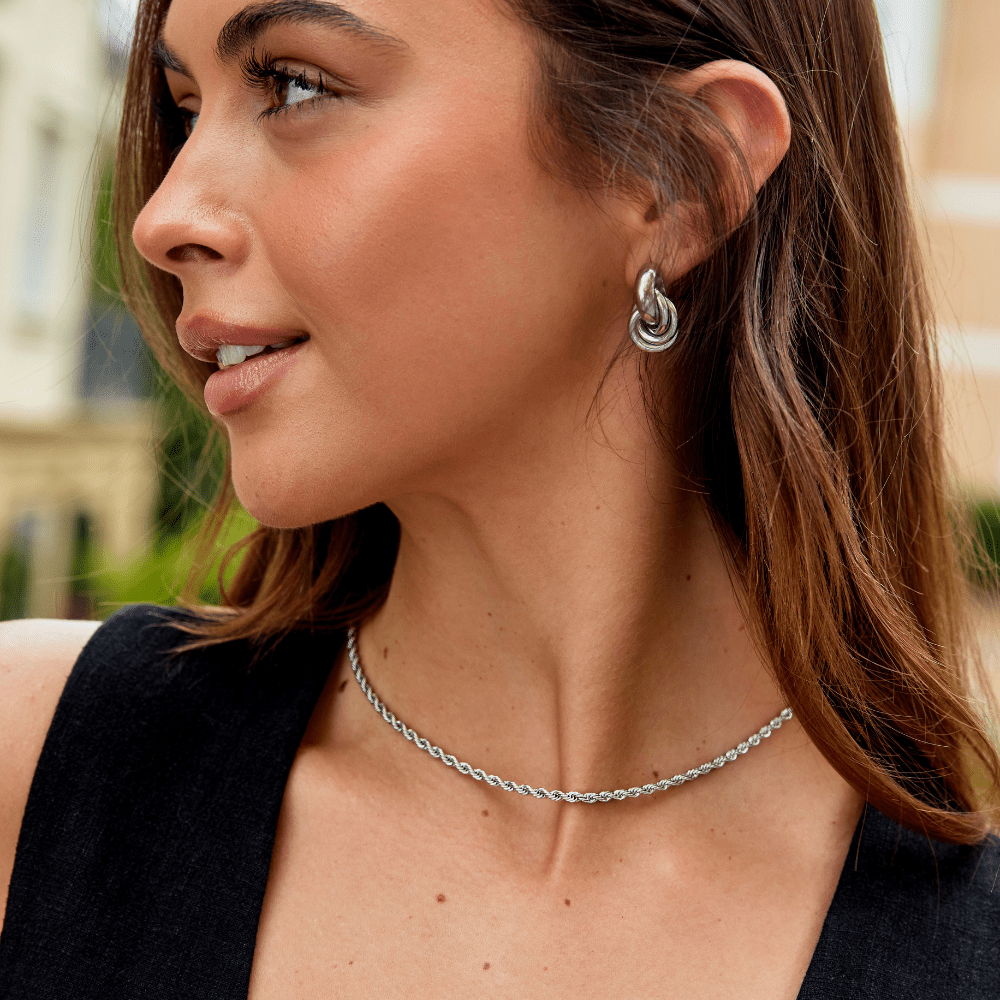 Calla Silver Twisted Chain Necklace - Beautiful Earth Boutique