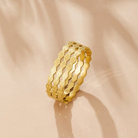 Celine Geometric Gold Bangle - Beautiful Earth Boutique