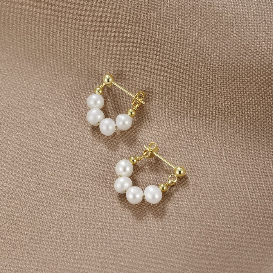 Celine Pearl Hoop Earrings - Beautiful Earth Boutique