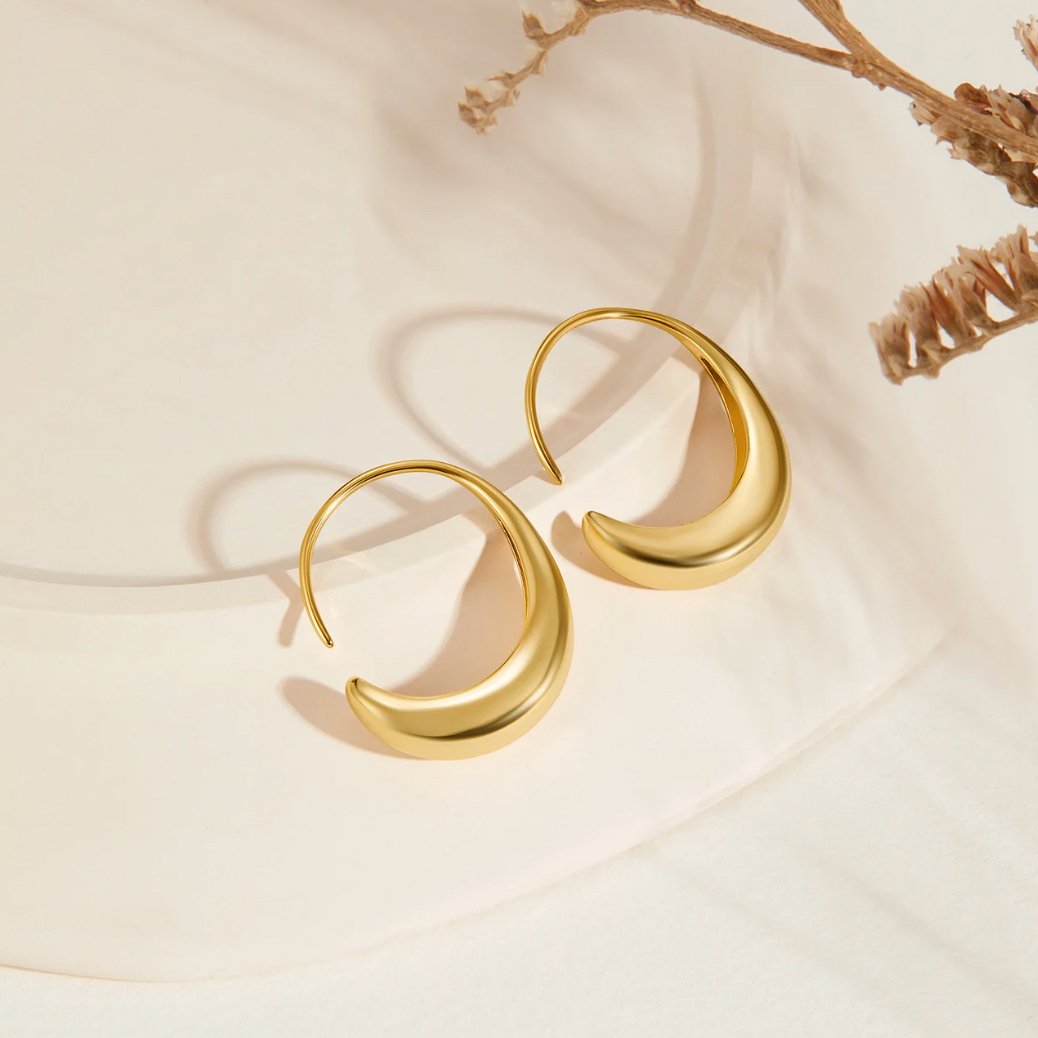 Classic Drop Hoop Earrings - Beautiful Earth Boutique