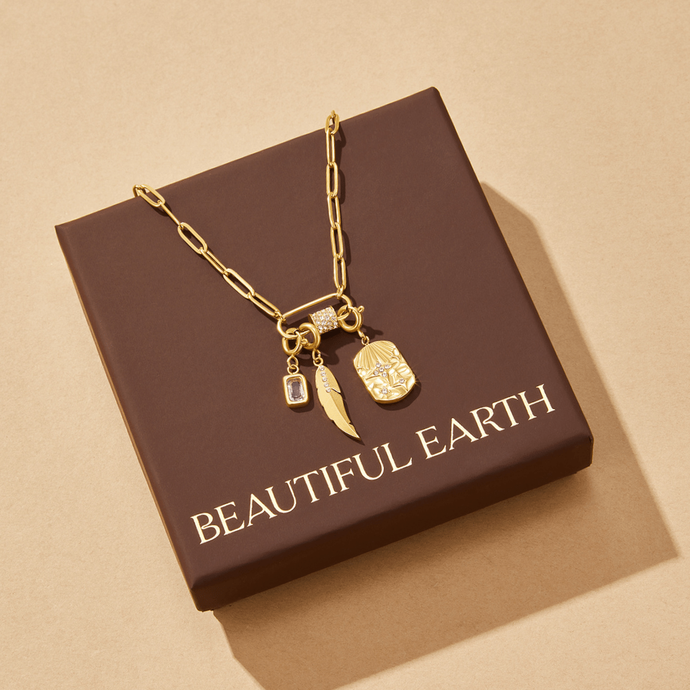 Crystal Paperclip Charm Necklace - Beautiful Earth Boutique