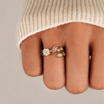 Crystal White Blossom Ring Gold - Beautiful Earth Boutique