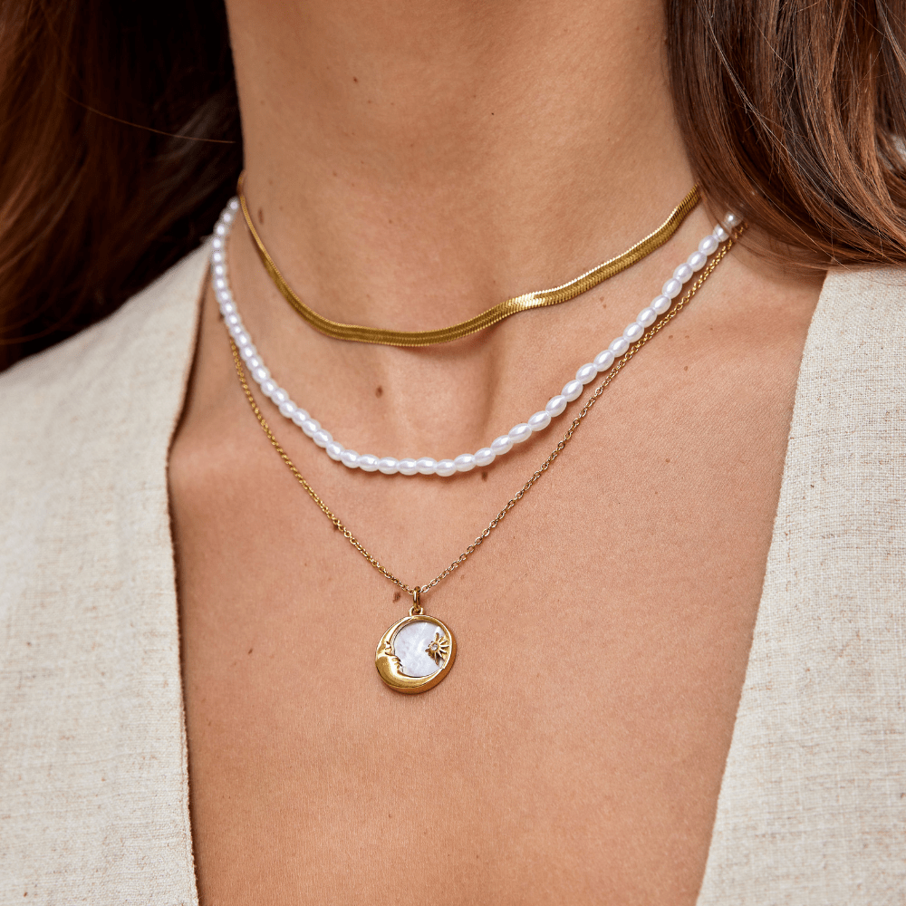 'Dreaming in the Clouds' Moon & Star Necklace - Beautiful Earth Boutique