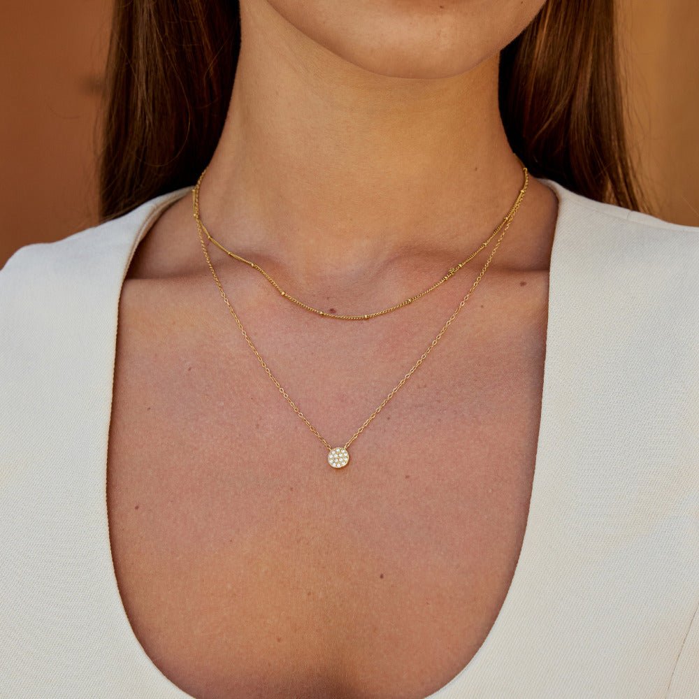 Elaine Crystal Disc Necklace - Beautiful Earth Boutique