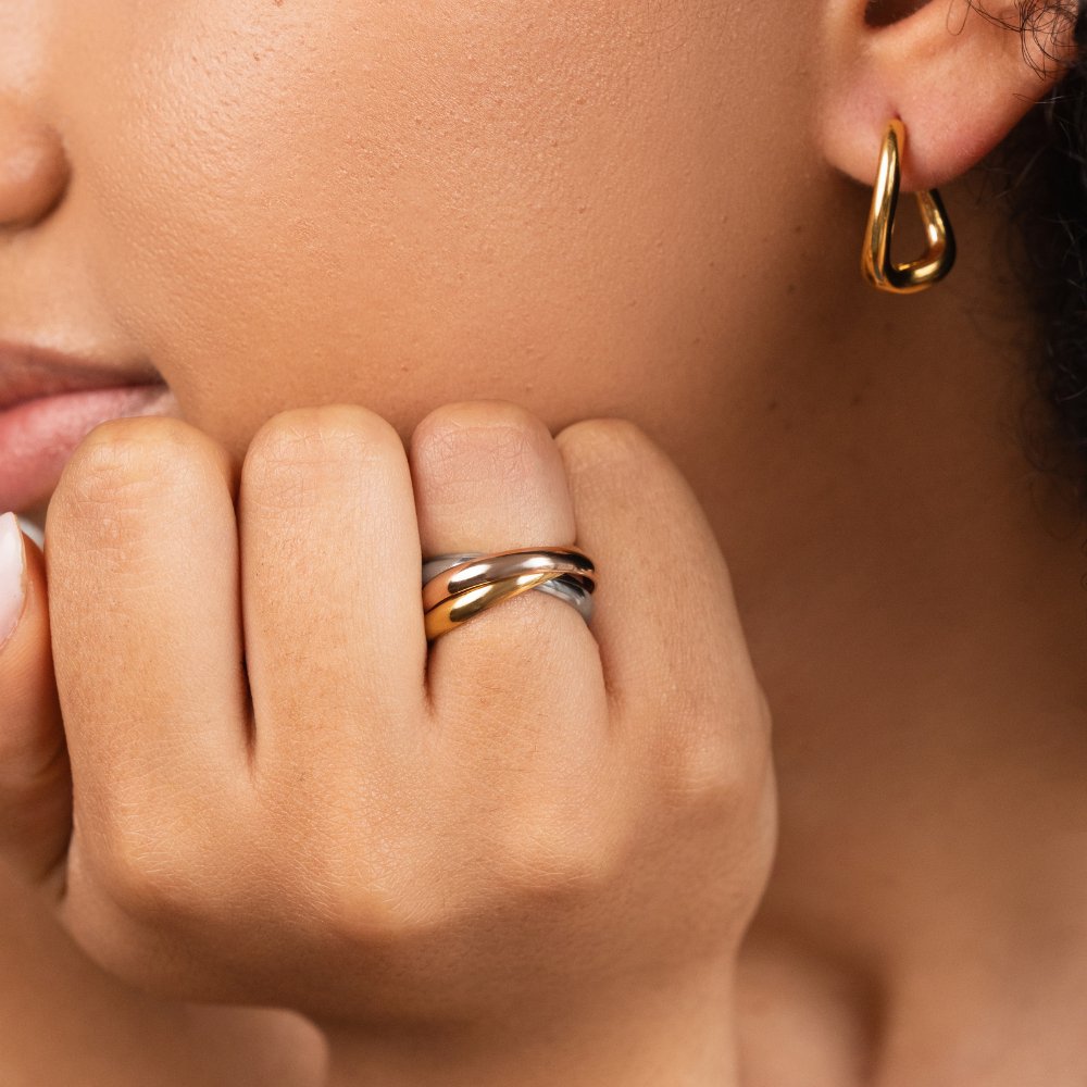 Elena Three - Toned Loop Ring - Beautiful Earth Boutique