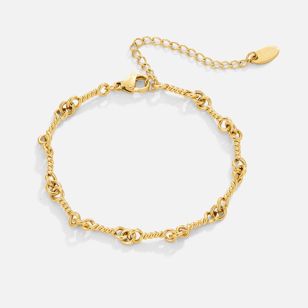 Figaro Gold Knot Chain Bracelet - Beautiful Earth Boutique