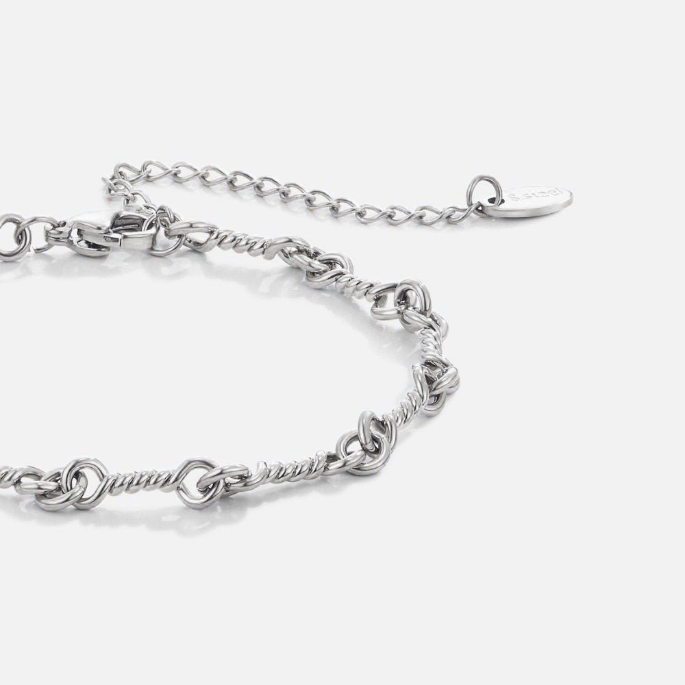 Figaro Silver Knot Chain Bracelet - Beautiful Earth Boutique