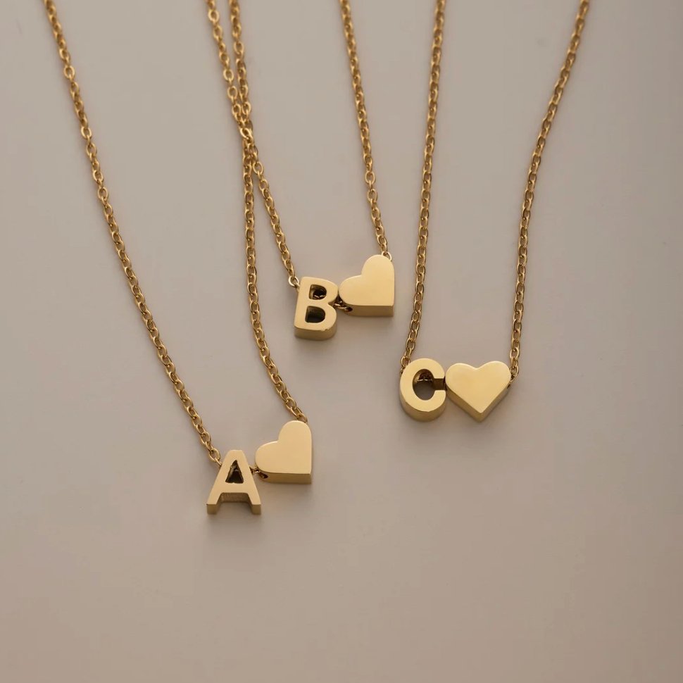 Forever Love & Letter Gold Necklace - Beautiful Earth Boutique