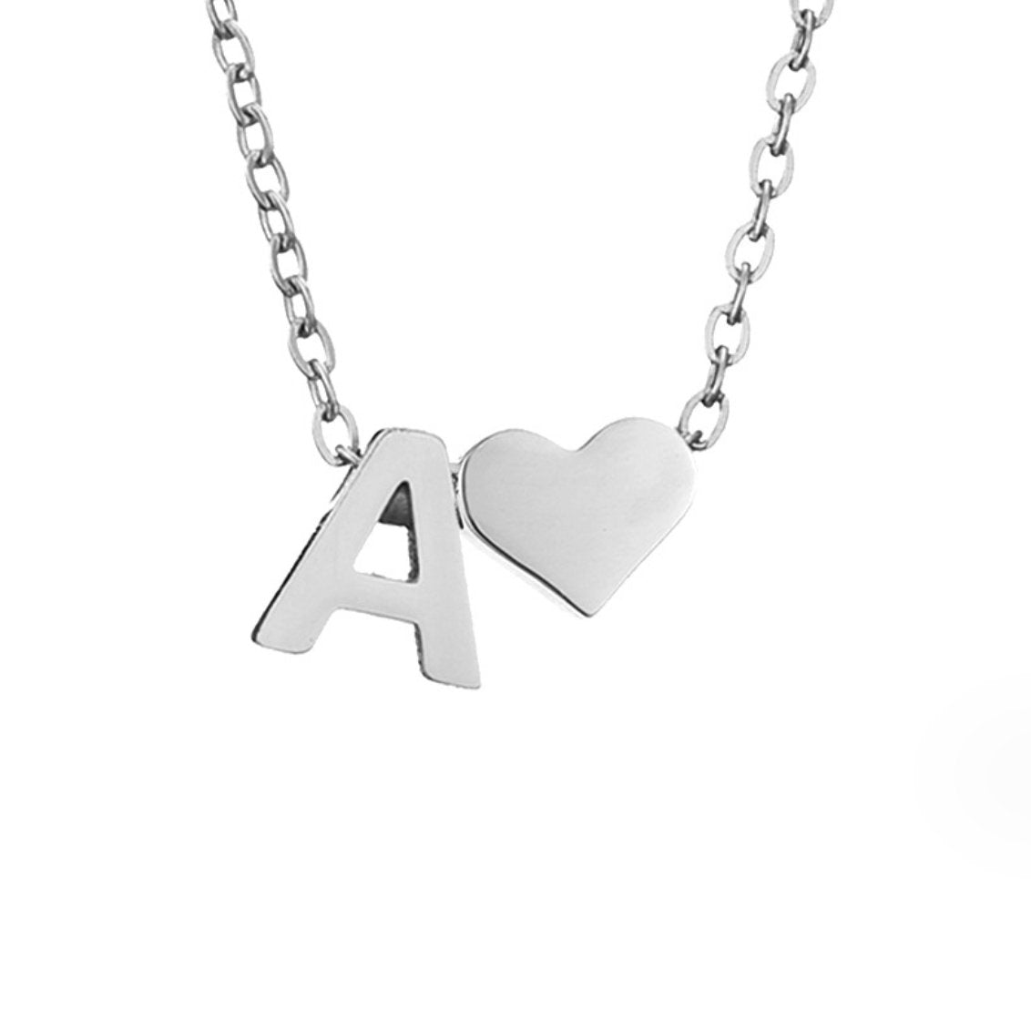Forever Love & Letter Silver Necklace - Beautiful Earth Boutique