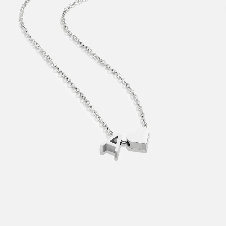 Forever Love & Letter Silver Necklace - Beautiful Earth Boutique