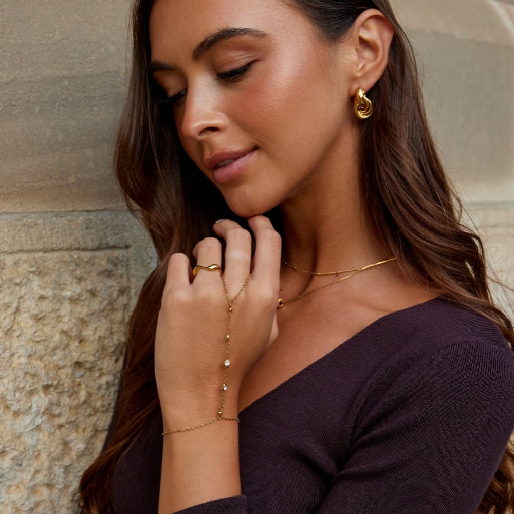 Freya Crystal Hand Chain Bracelet - Beautiful Earth Boutique