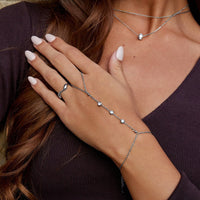 Freya Crystal & Silver Hand Chain Bracelet - Beautiful Earth Boutique