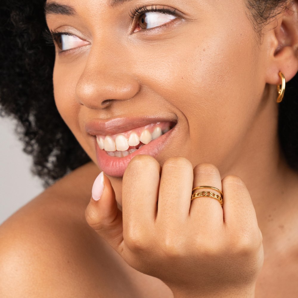 Gold Chain Layered Ring - Beautiful Earth Boutique