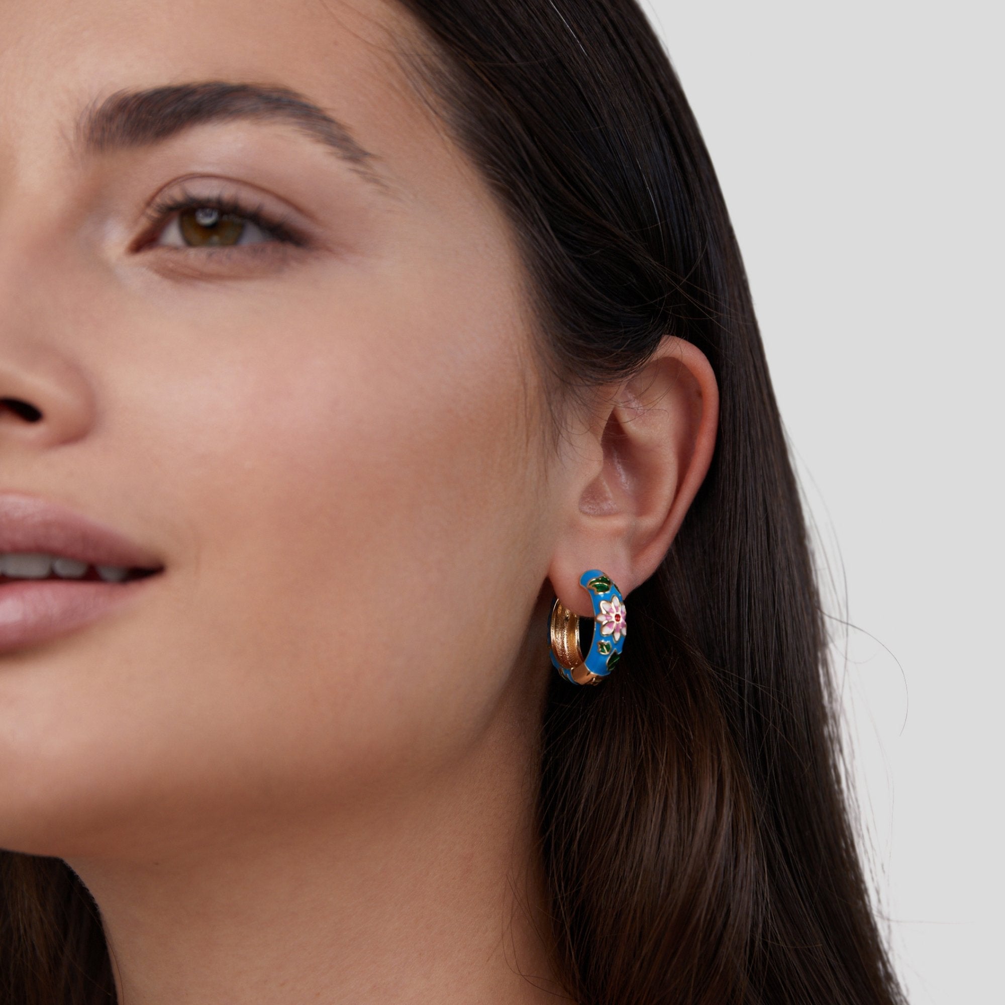 Gold Hoop Flower Earrings - Beautiful Earth Boutique