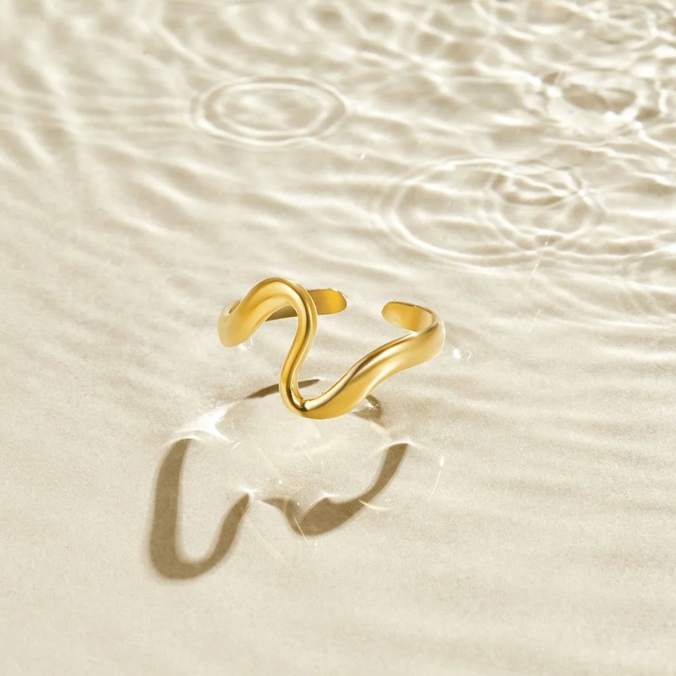 Gold Wave Ring - Beautiful Earth Boutique