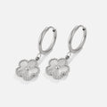 Silver Clover Hoop Earrings