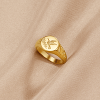 Golden Hummingbird Signet Ring - Beautiful Earth Boutique