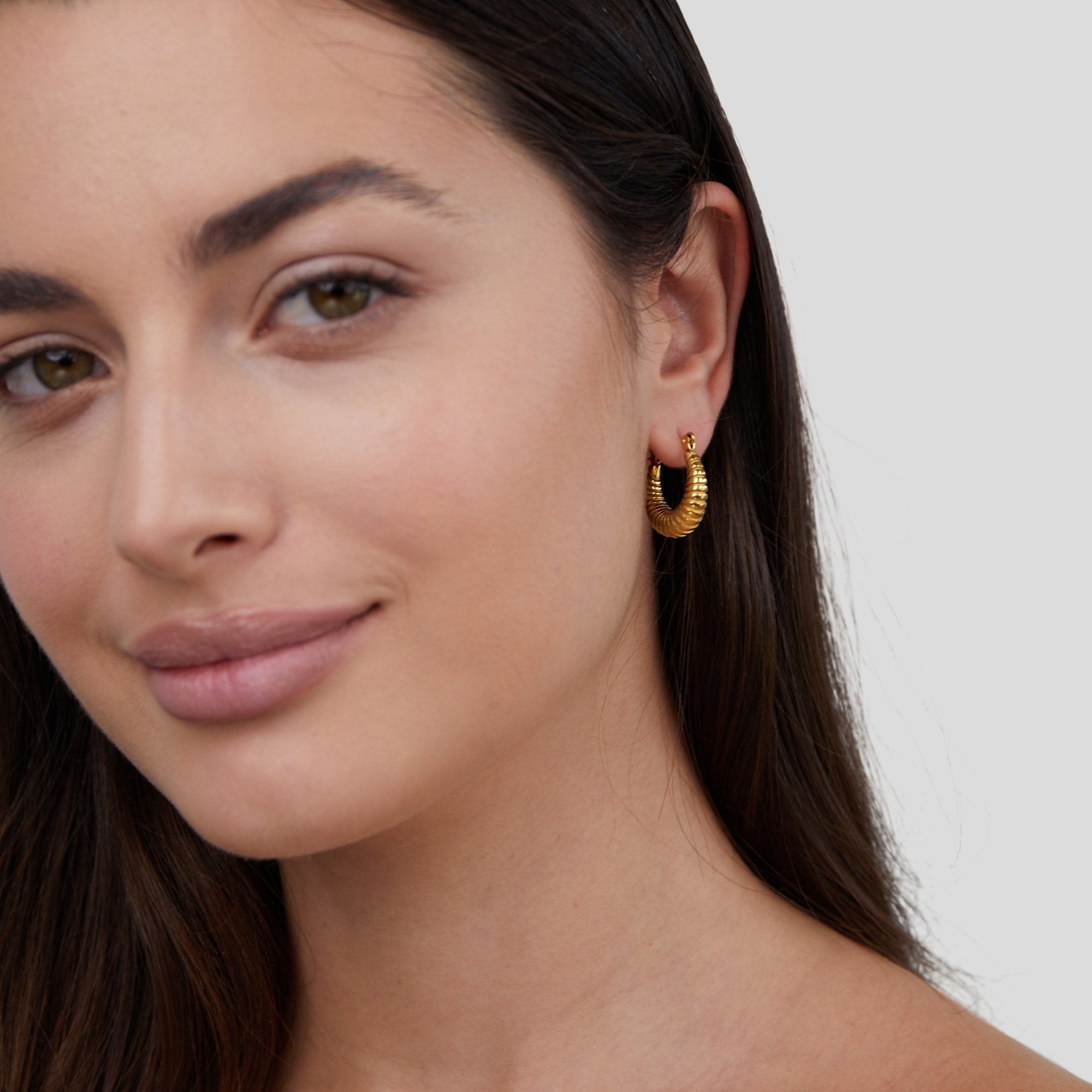 Golden Mia Croissant Hoop Earrings - Beautiful Earth Boutique
