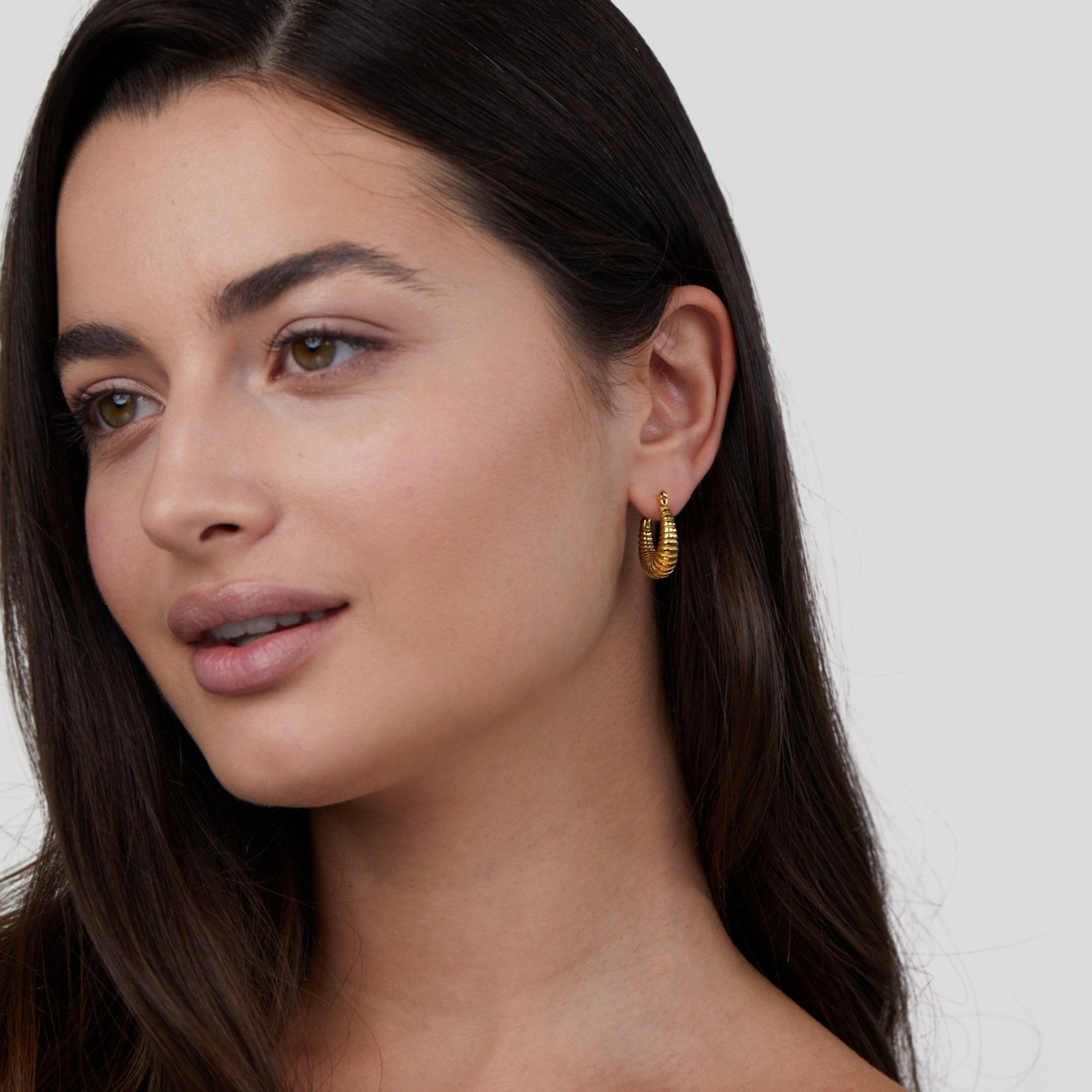 Golden Mia Croissant Hoop Earrings - Beautiful Earth Boutique