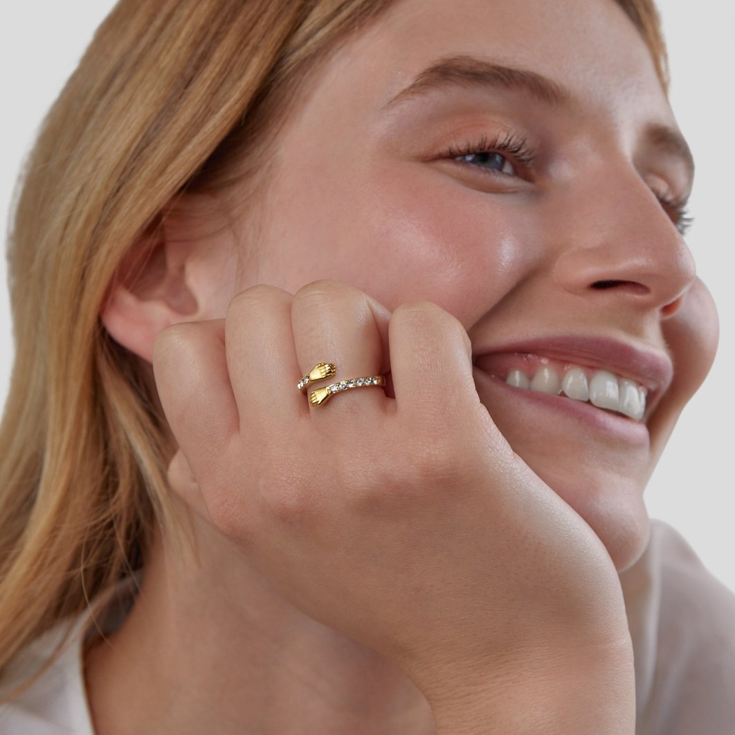 'Hug Me Forever' 18K Gold Ring - Beautiful Earth Boutique