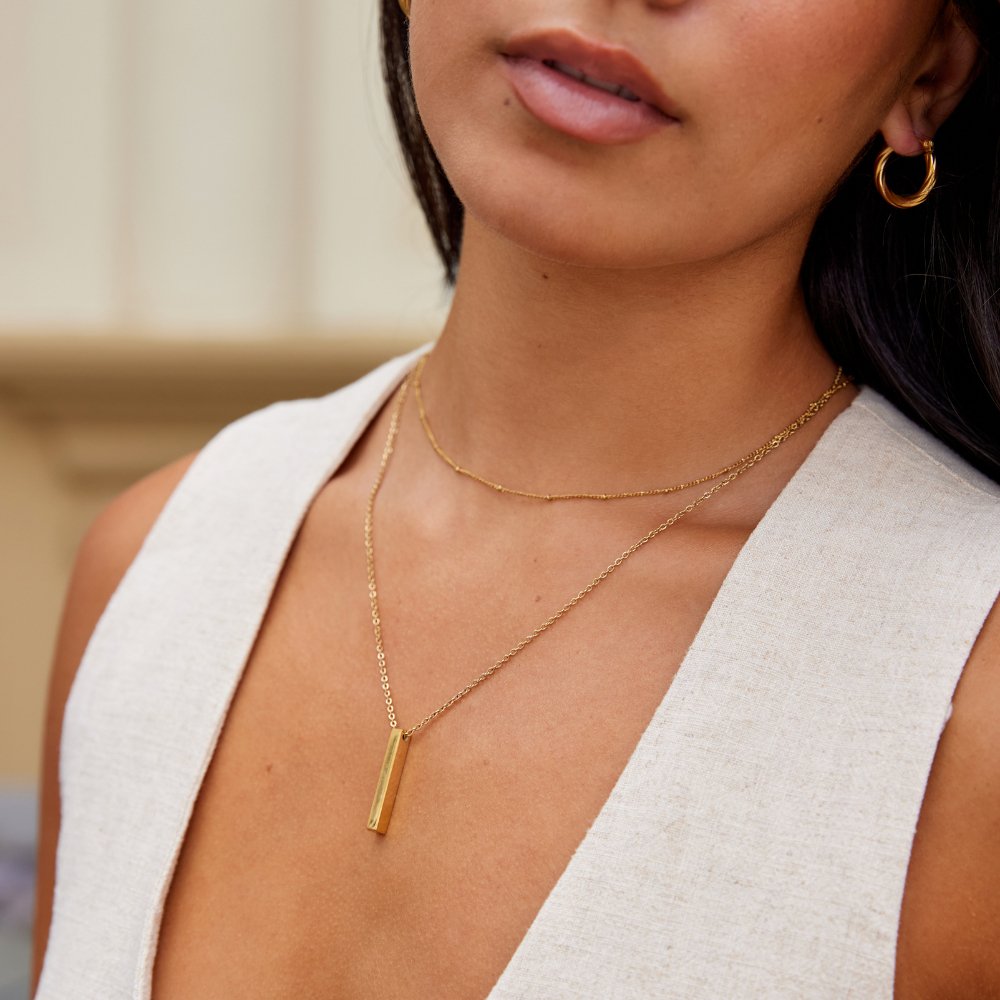 Lala Gold Bar Necklace - Beautiful Earth Boutique