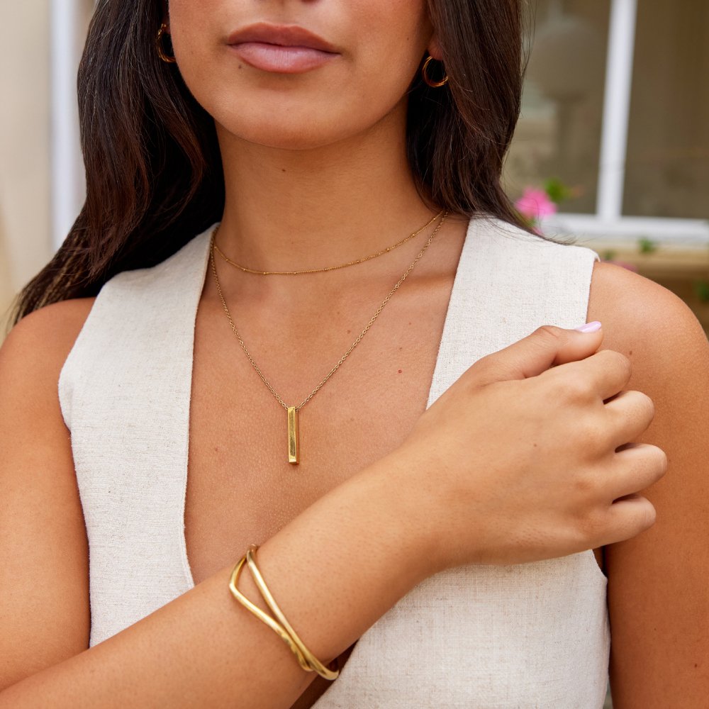Lala Gold Bar Necklace - Beautiful Earth Boutique