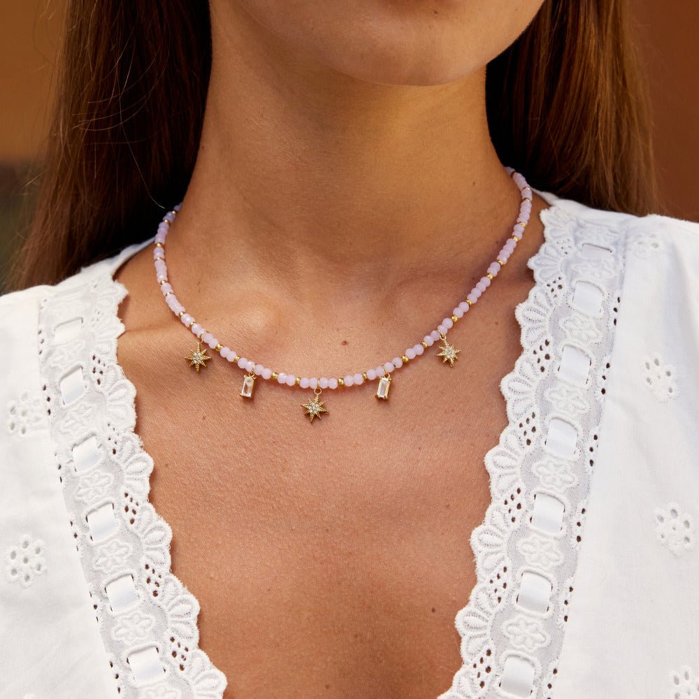 Lana Pink Bead Necklace - Beautiful Earth Boutique
