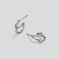 Layered Crystal Silver Hoop Earrings - Beautiful Earth Boutique