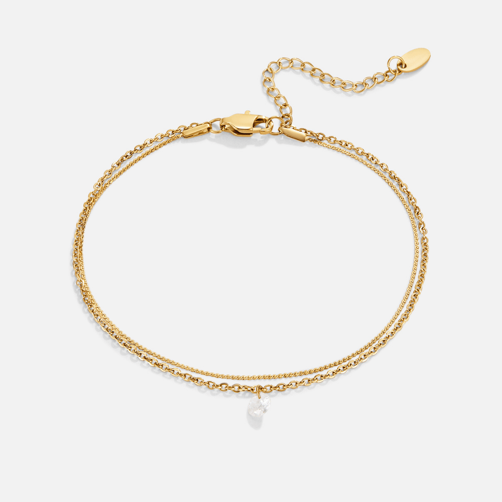 Layered Dainty Pearl Anklet - Beautiful Earth Boutique