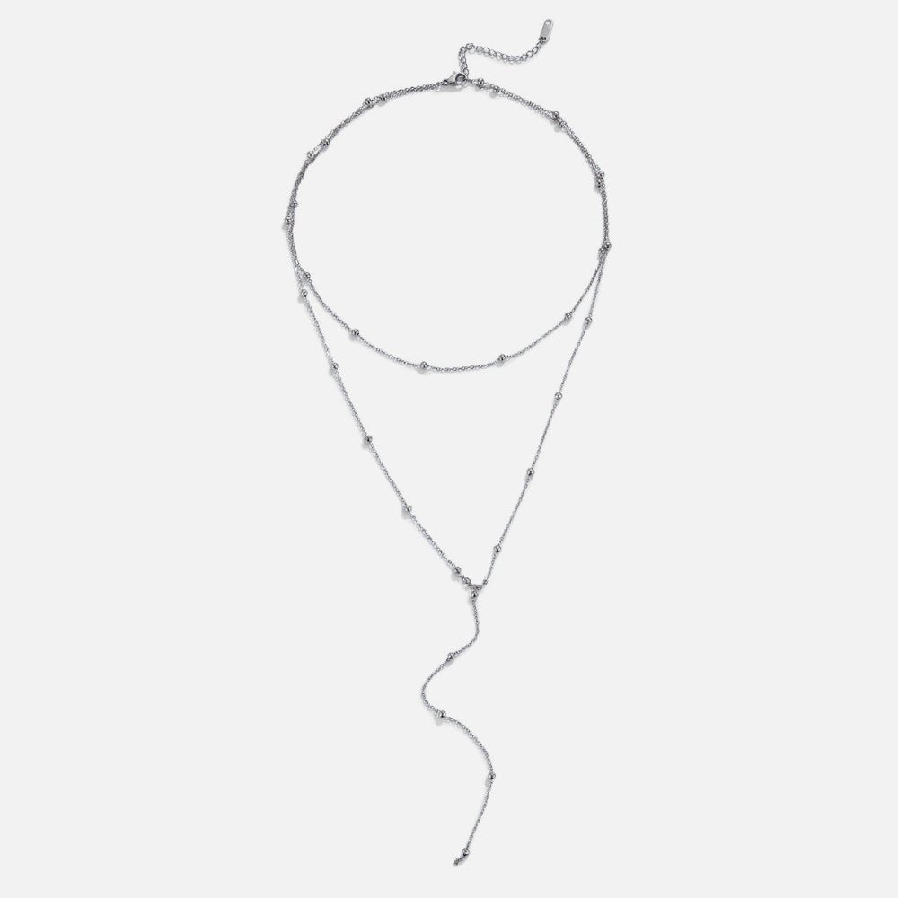 Layered Silver Amara Tassel Necklace - Beautiful Earth Boutique
