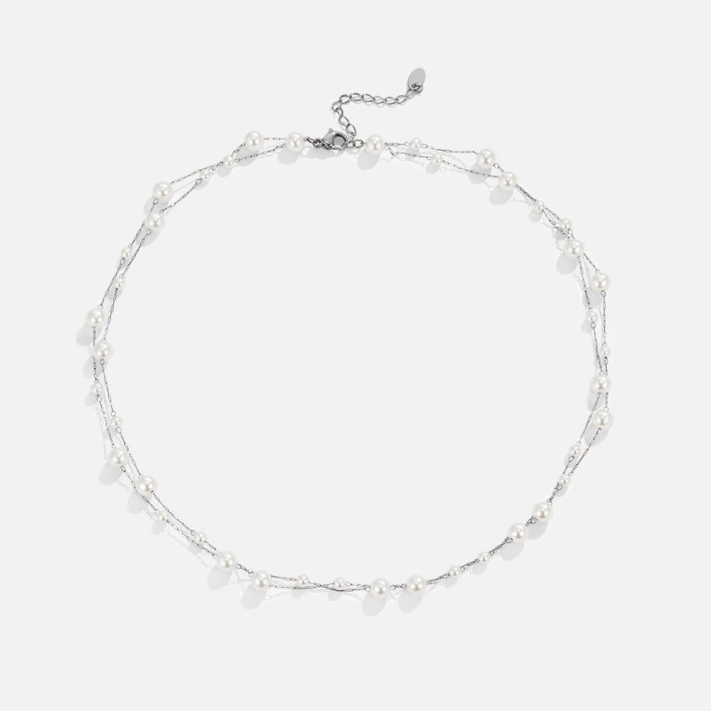 Layered Silver Tori Pearl Necklace - Beautiful Earth Boutique